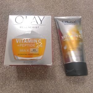 Olay regenerist Vitamin c DUO max 1.7oz and vitamin C +peptide cleanser 5.0 oz